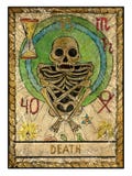 Vieilles cartes de tarot Pleine plate-forme death illustration de vecteur Vieilles cartes de tarot Pleine plate-forme death illustration de vecteur