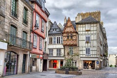 Vieilles maisons traditionnelles dans la partie historique de Quimper photos stock Vieilles maisons traditionnelles dans la partie historique de Quimper photos stock