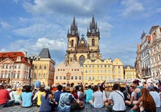 Vieja plaza en Praga imágenes de archivo libres de regalías Vieja plaza en Praga imágenes de archivo libres de regalías