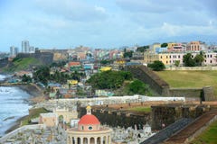 Viejo San Juan City Skyline, Puerto Rico imagen de archivo Viejo San Juan City Skyline, Puerto Rico imagen de archivo