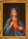 VIENNA, AUSTRIA - DECEMBER 19, 2016: The painting of Heart of Virgin Mary in church kirche St. Laurenz royalty free stock photography VIENNA, AUSTRIA - DECEMBER 19, 2016: The painting of Heart of Virgin Mary in church kirche St. Laurenz royalty free stock photography