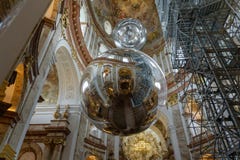 Vienna, Austria - February 2019: Beautiful view of Karlskirche`s at inside of a famous catholic church royalty free stock images Vienna, Austria - February 2019: Beautiful view of Karlskirche`s at inside of a famous catholic church royalty free stock images
