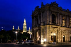 Vienna, Burgtheater at night royalty free stock image Vienna, Burgtheater at night royalty free stock image