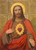 Vienna - The Heart of Jesus paint on the side altar of Salesianerkirche by unknown artist of 19. cent. royalty free stock image Vienna - The Heart of Jesus paint on the side altar of Salesianerkirche by unknown artist of 19. cent. royalty free stock image