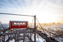 Vienne Riesenrad en hiver avec la neige image stock Vienne Riesenrad en hiver avec la neige image stock