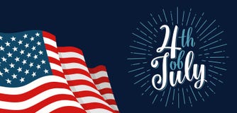 Viertel der Juli-Handbeschriftungsaufschrift mit Feuerwerk Unabhängigkeit Day vektor abbildung Viertel der Juli-Handbeschriftungsaufschrift mit Feuerwerk Unabhängigkeit Day vektor abbildung