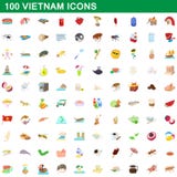 100 Vietnam symboler uppsättning, tecknad filmstil royaltyfri illustrationer 100 Vietnam symboler uppsättning, tecknad filmstil royaltyfri illustrationer