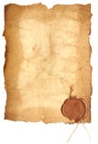 Vieux papier avec un sceau de cire image libre de droits Vieux papier avec un sceau de cire image libre de droits