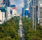 View from above of Paseo de La Reforma avenue and Angel of Independence Monument - Mexico City, Mexico Stock Photo View from above of Paseo de La Reforma avenue and Angel of Independence Monument - Mexico City, Mexico Stock Photo