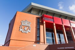 View of the Anfield stadium, home of Liverpool Football Club Royalty Free Stock Images View of the Anfield stadium, home of Liverpool Football Club Royalty Free Stock Images
