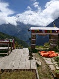 View of Annapurna from Ghyaru village stock photography View of Annapurna from Ghyaru village stock photography