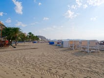 View of the beach Playa del Postiguet in Alicante. Spain. stock images View of the beach Playa del Postiguet in Alicante. Spain. stock images