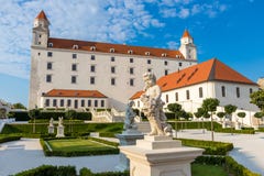 View of the Bratislava castle and its gardens, Bratislava, Slovakia stock images View of the Bratislava castle and its gardens, Bratislava, Slovakia stock images