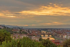 View of the city of Florence, Italy under sunset, viewed from Pi stock image View of the city of Florence, Italy under sunset, viewed from Pi stock image
