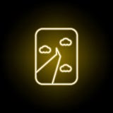 view of the clouds from the plane icon in neon style. Signs and symbols can be used for web, logo, mobile app, UI, UX stock illustration view of the clouds from the plane icon in neon style. Signs and symbols can be used for web, logo, mobile app, UI, UX stock illustration