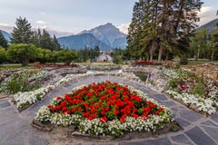 A view down Banff`s Main Street royalty free stock photos A view down Banff`s Main Street royalty free stock photos
