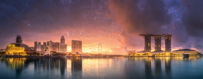 Downtown district and Marina bay in Singapore Royalty Free Stock Image Downtown district and Marina bay in Singapore Royalty Free Stock Image