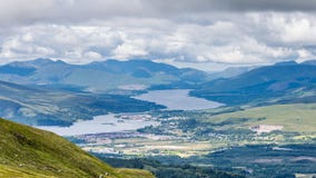 A view of Fort William, a town in the Scottish highland with Loch Linnhe royalty free stock photos A view of Fort William, a town in the Scottish highland with Loch Linnhe royalty free stock photos