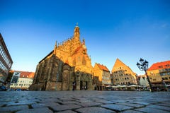 View of the Frauenkirche in the old town part of Nurnberg royalty free stock images View of the Frauenkirche in the old town part of Nurnberg royalty free stock images