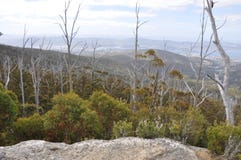 View From Sphinx Rock On Mt Wellington, Hobart. Royalty Free Stock Photography