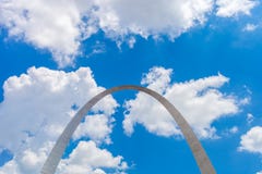 View of The Gateway Arch in St. Louis, Missouri with blue sky w stock photo View of The Gateway Arch in St. Louis, Missouri with blue sky w stock photo