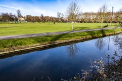 View of green spaces and park land near Jesus College, Cambridge, Cambridgeshire, England stock image View of green spaces and park land near Jesus College, Cambridge, Cambridgeshire, England stock image