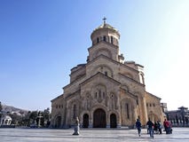 View of the majestic building of Holy Trinity Cathedral in Tbilisi stock photo View of the majestic building of Holy Trinity Cathedral in Tbilisi stock photo