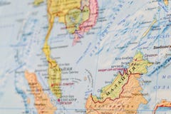 View of Malaysia on the World Map. Russian map. royalty free stock photo View of Malaysia on the World Map. Russian map. royalty free stock photo