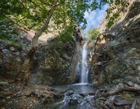 A view of milomeris waterfall . royalty free stock photography A view of milomeris waterfall . royalty free stock photography