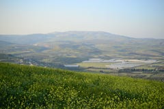 View of Mt Arbel next to sea of Galilee Kinneret lake, beautiful lake landscape, Israel, Tiberias royalty free stock images View of Mt Arbel next to sea of Galilee Kinneret lake, beautiful lake landscape, Israel, Tiberias royalty free stock images