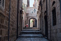 View of narrow alley of old town royalty free stock photography View of narrow alley of old town royalty free stock photography