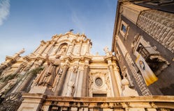 View Of Catania Cathedral In Sicily Royalty Free Stock Photo