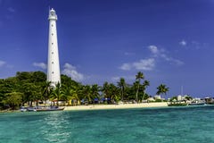View Of Lengkuas Island With White Lighthouse / Belitung-Indonesia Royalty Free Stock Images