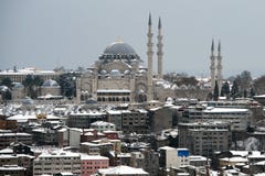 View Of Suleymaniye Mosque From Galata Tower Stock Photo