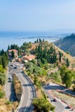 View On Taormina And Giardini Naxos, Sicily Royalty Free Stock Photos