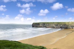View over the beach and cliffs in Ballybunion stock images View over the beach and cliffs in Ballybunion stock images