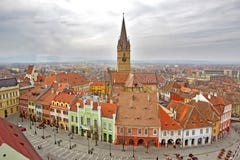 View Over Sibiu City In Romania Royalty Free Stock Image View Over Sibiu City In Romania Royalty Free Stock Image