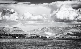 View from the Pantan Beach in Trogir, colorless stock image View from the Pantan Beach in Trogir, colorless stock image