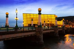 View of Sant Sebastian in evening royalty free stock photo View of Sant Sebastian in evening royalty free stock photo