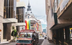 View from the street Ayacucho in La Paz stock image View from the street Ayacucho in La Paz stock image
