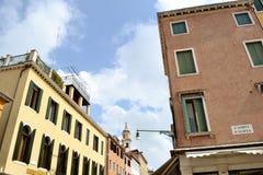 View to some houses and streets of Venice in a sunny spring day. royalty free stock photography View to some houses and streets of Venice in a sunny spring day. royalty free stock photography