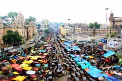 View of traffic from the top of Charminar