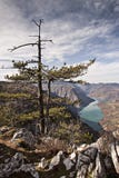 Viewpoint Banjska rock at Tara mountain looking down to Canyon of Drina river, west Serbia royalty free stock images Viewpoint Banjska rock at Tara mountain looking down to Canyon of Drina river, west Serbia royalty free stock images