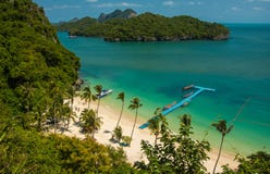 Look at the beach at Mu Ko Ang islands in Angthong National Marine Park in Thailand royalty free stock photo Look at the beach at Mu Ko Ang islands in Angthong National Marine Park in Thailand royalty free stock photo