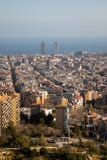 Views of the city of Barcelona and the Mediterranean sea royalty free stock photography Views of the city of Barcelona and the Mediterranean sea royalty free stock photography