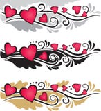 Vignet of banners met harten royalty-vrije illustratie Vignet of banners met harten royalty-vrije illustratie