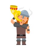 viking Un homme dans un costume un Viking jugeant le klaxon d'or disponible caractère de Viking dans un style plat illustration stock viking Un homme dans un costume un Viking jugeant le klaxon d'or disponible caractère de Viking dans un style plat illustration stock