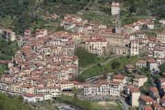 Vila antiga de Pigna, província dos impérios, Itália Imagens de Stock Vila antiga de Pigna, província dos impérios, Itália Imagens de Stock
