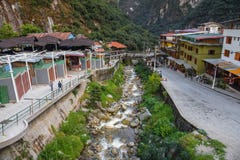 Ville de Calientes d'Aguas, Machu Picchu Pérou photo stock Ville de Calientes d'Aguas, Machu Picchu Pérou photo stock