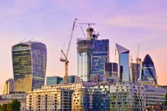 Ville de district financier de Londres photographie stock Ville de district financier de Londres photographie stock
